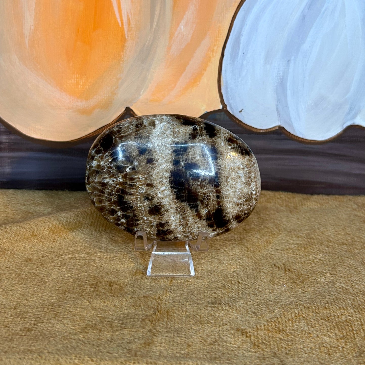 Chocolate Calcite Palm Stone