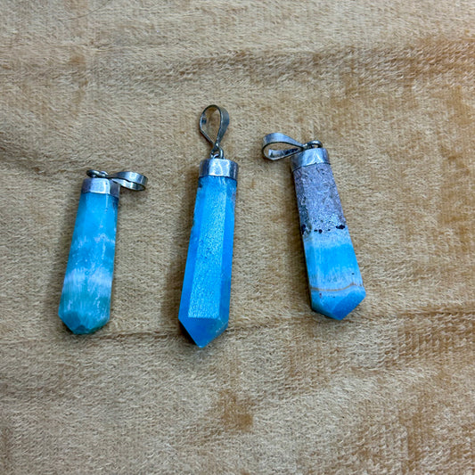 Blue Aragonite Pendant