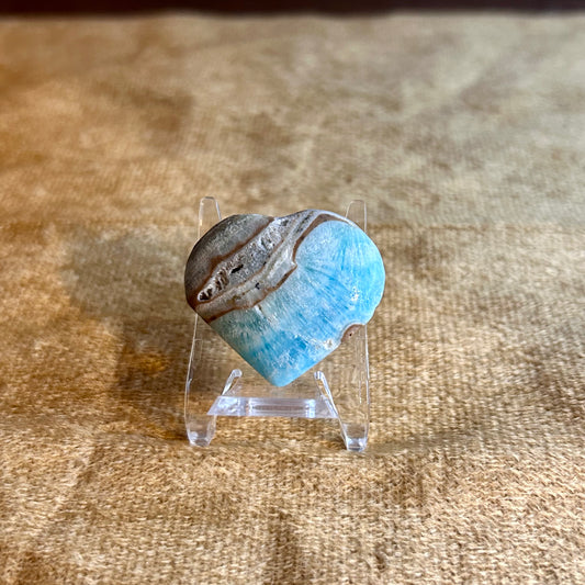 Blue Aragonite Heart, Small