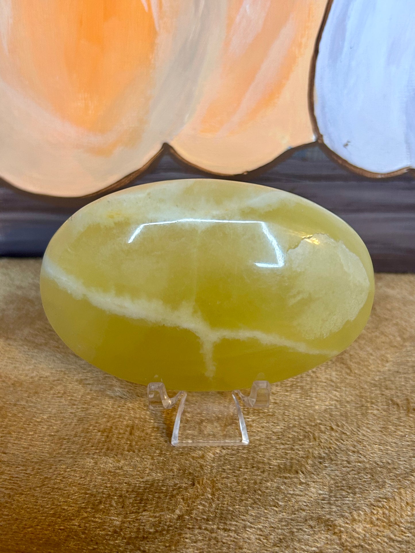 Lemon Calcite Palm Stone