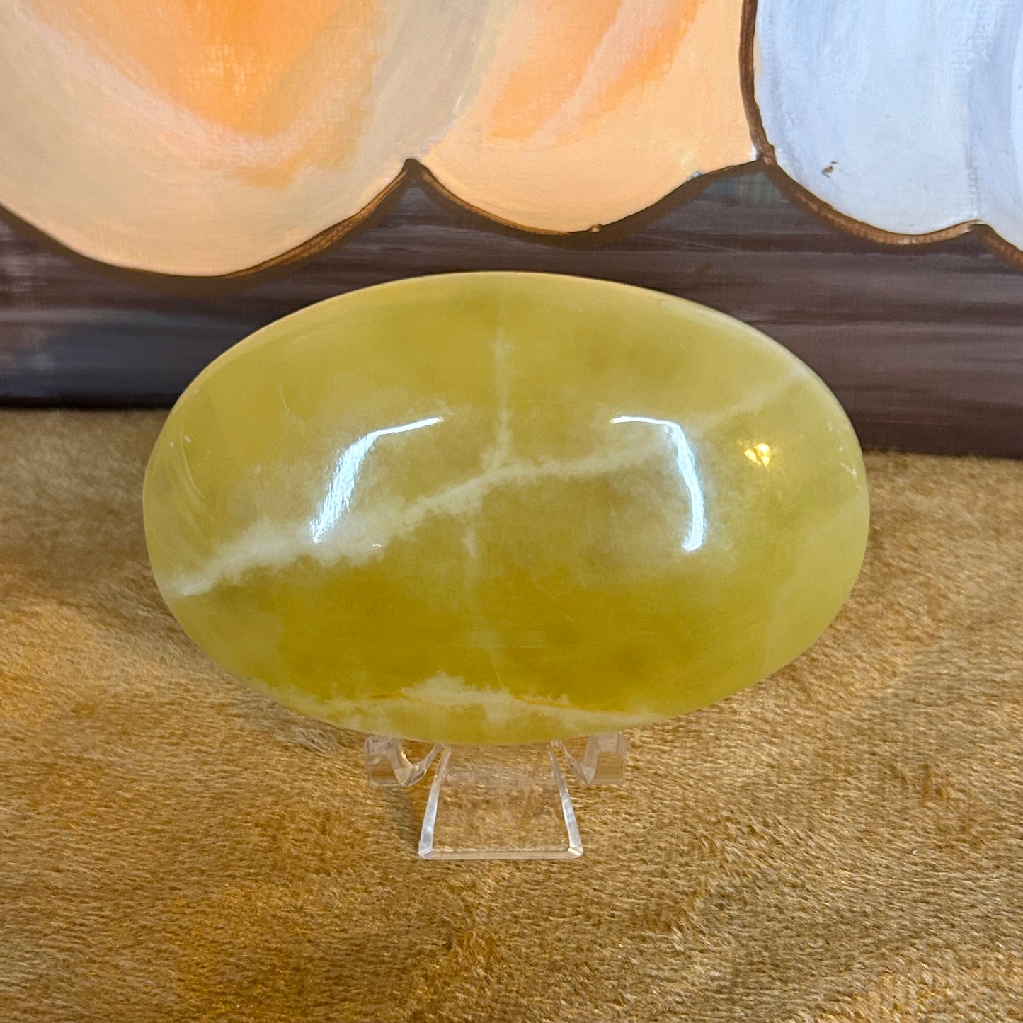 Lemon Calcite Palm Stone