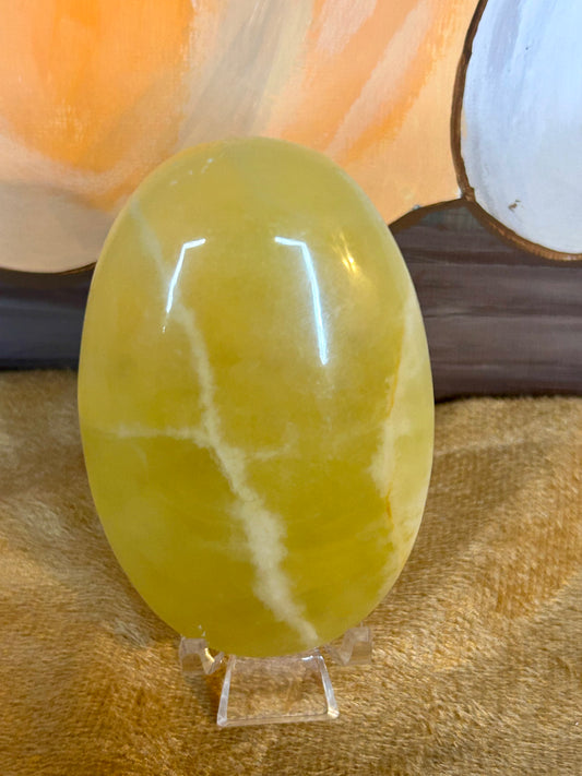 Lemon Calcite Palm Stone