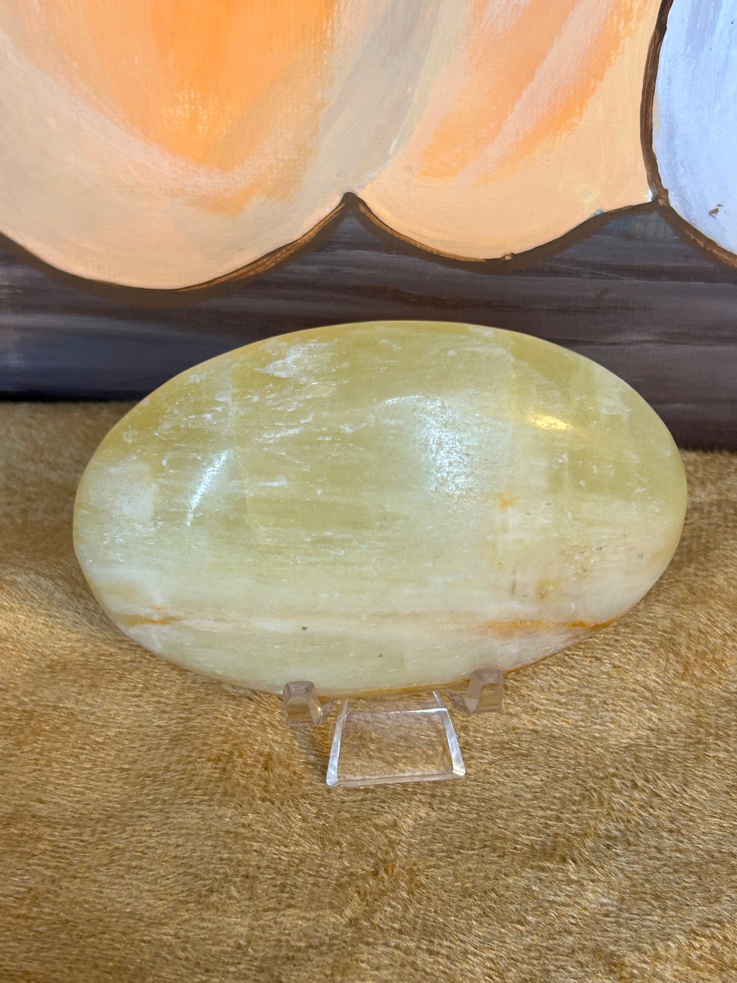 Lemon Calcite Palm Stone