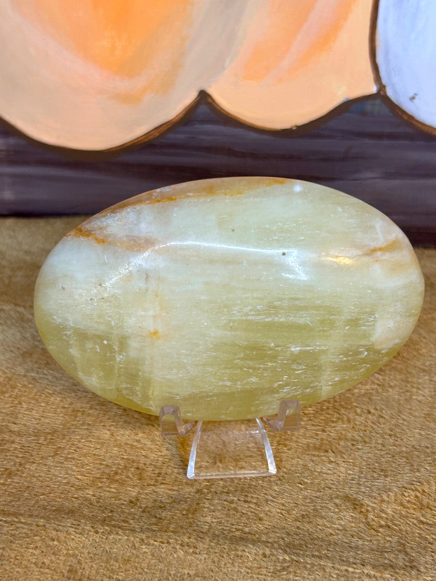 Lemon Calcite Palm Stone