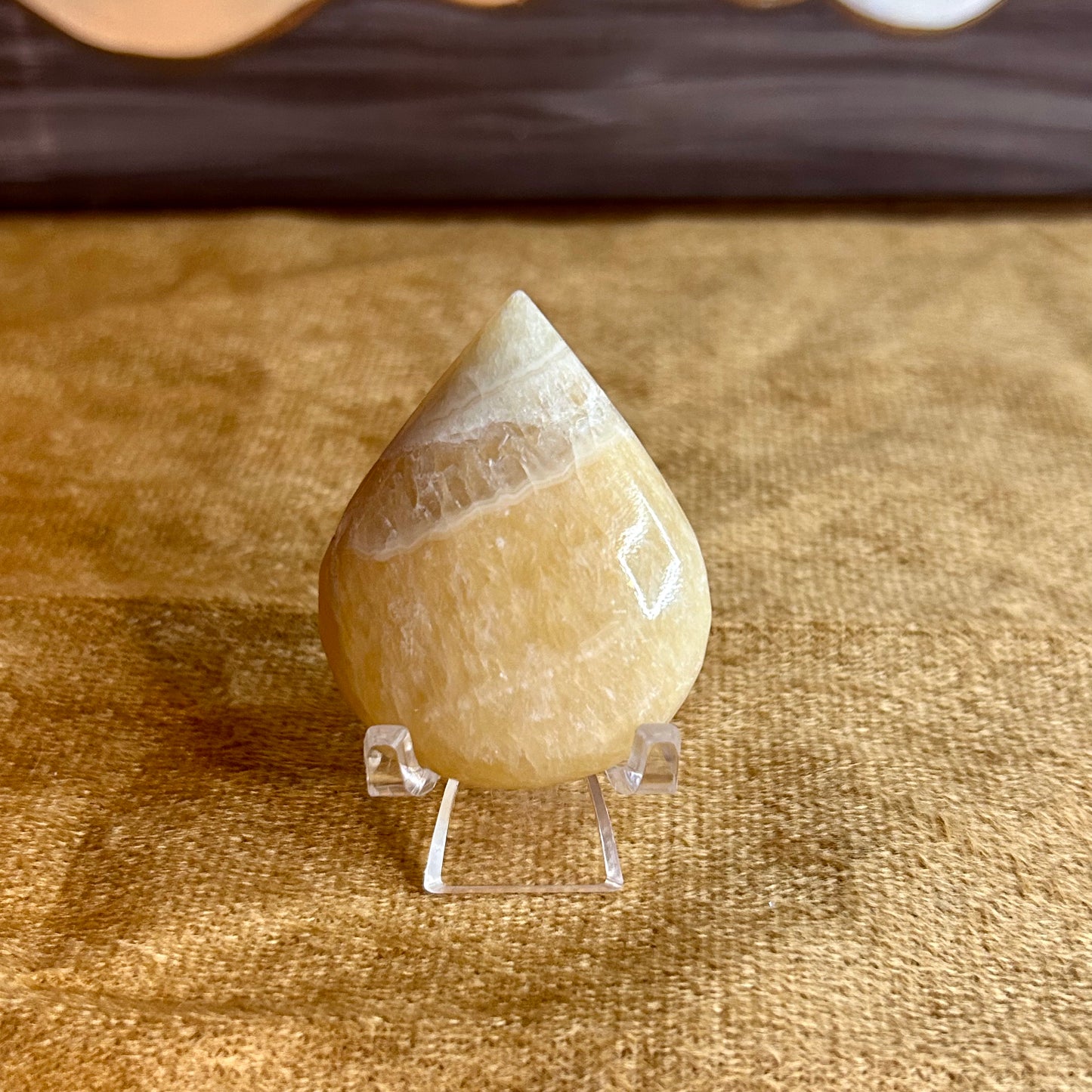 Orange Calcite Palm Stone