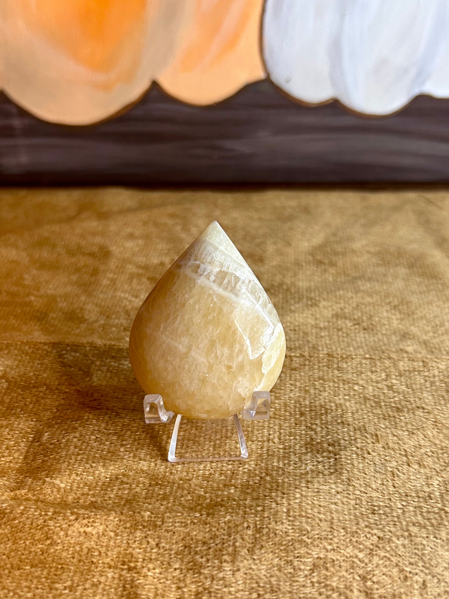 Orange Calcite Palm Stone