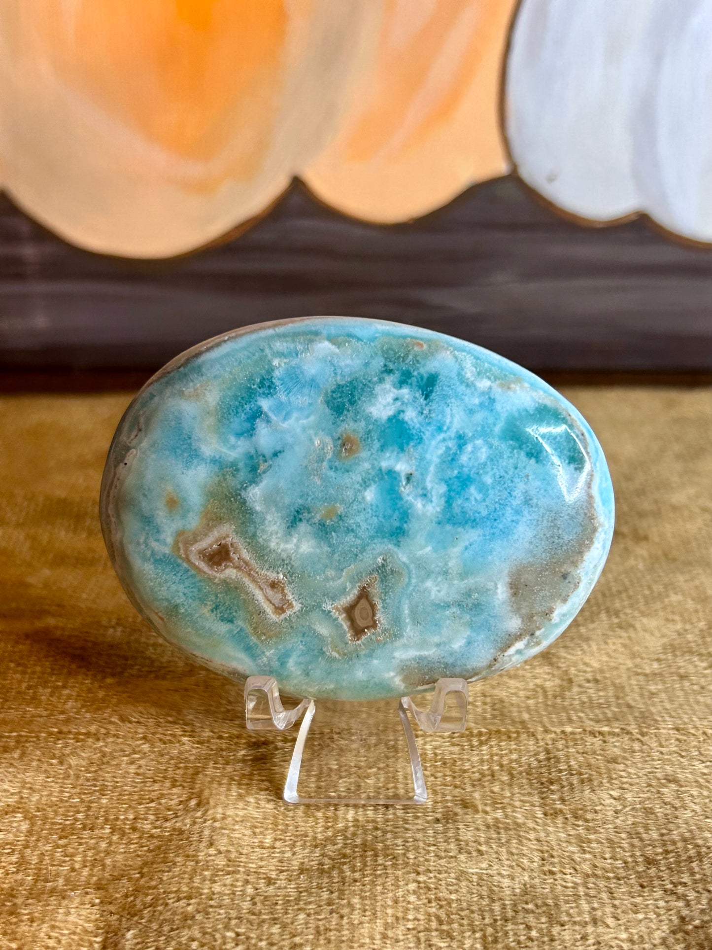 Blue Aragonite Palm Stone