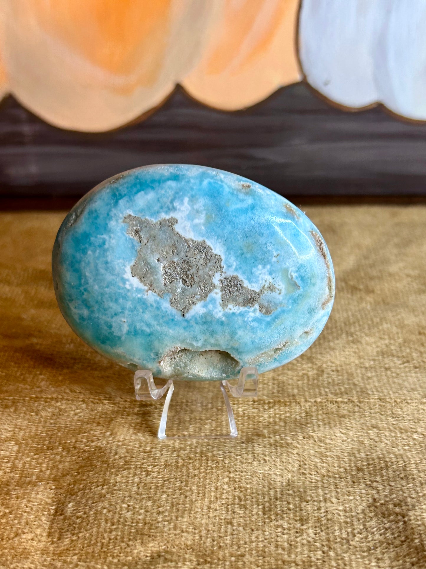 Blue Aragonite Palm Stone