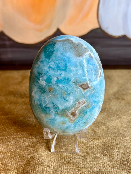 Blue Aragonite Palm Stone
