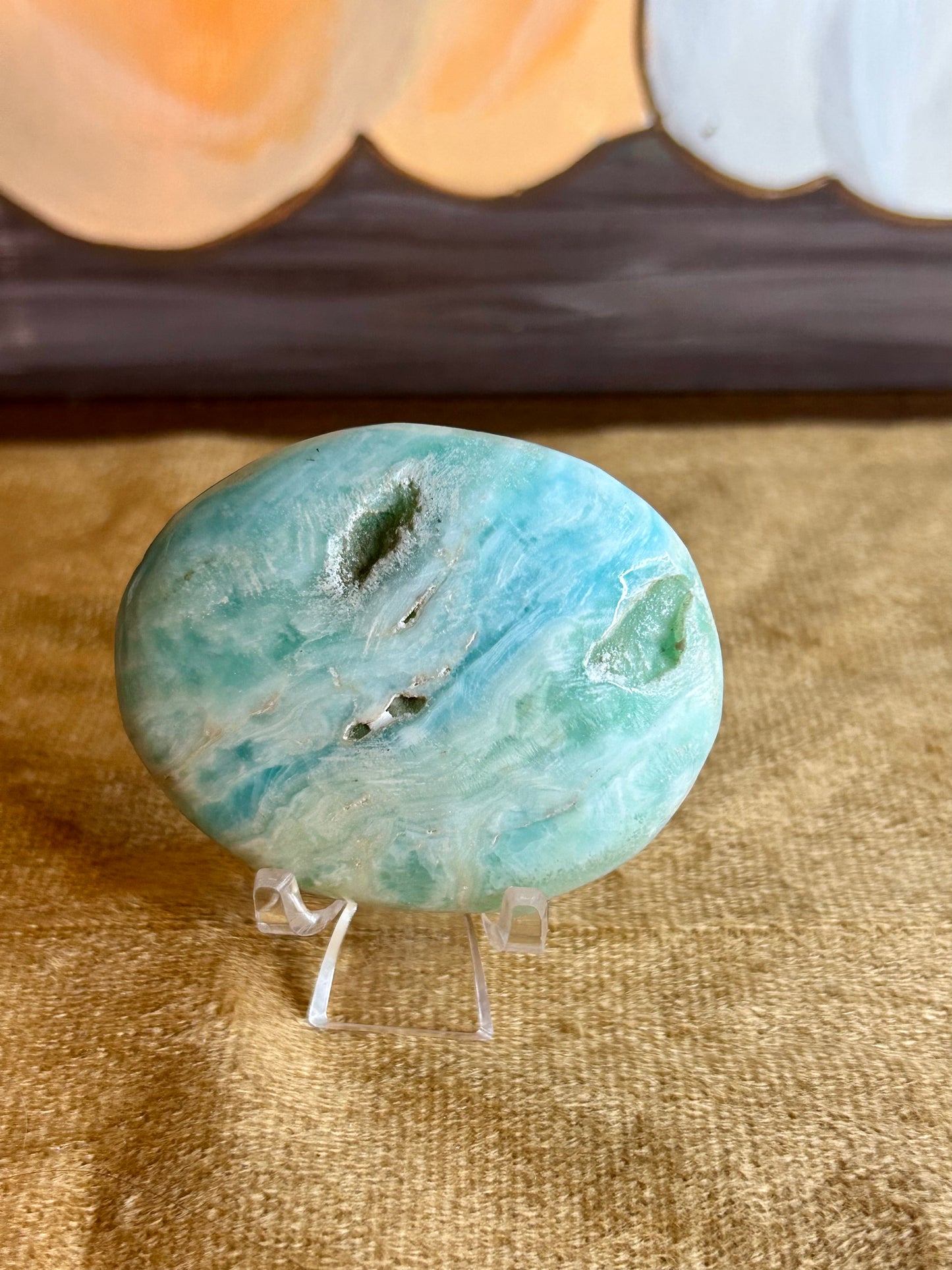 Blue Aragonite Palm Stone