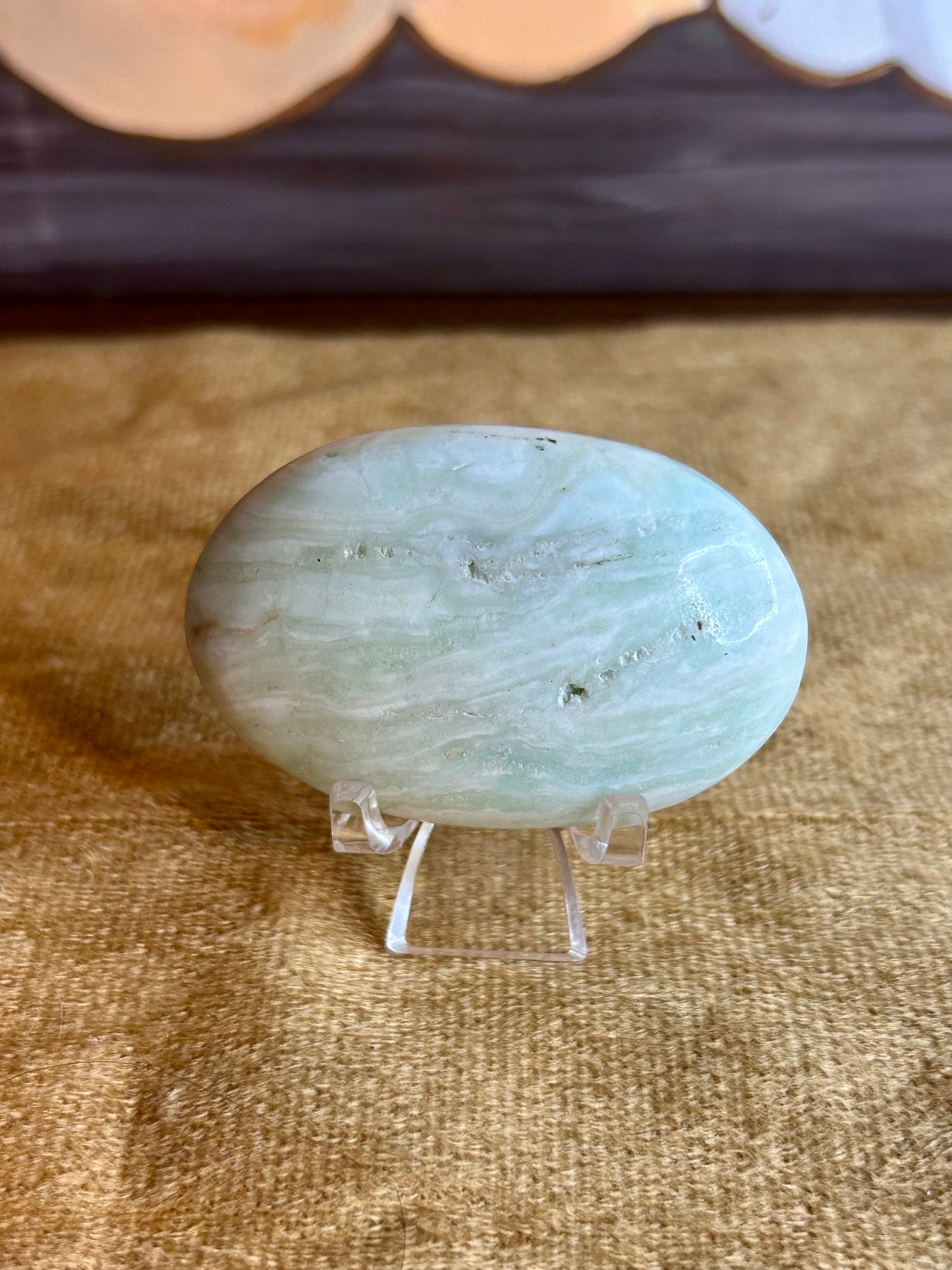 Blue Aragonite Palm Stone