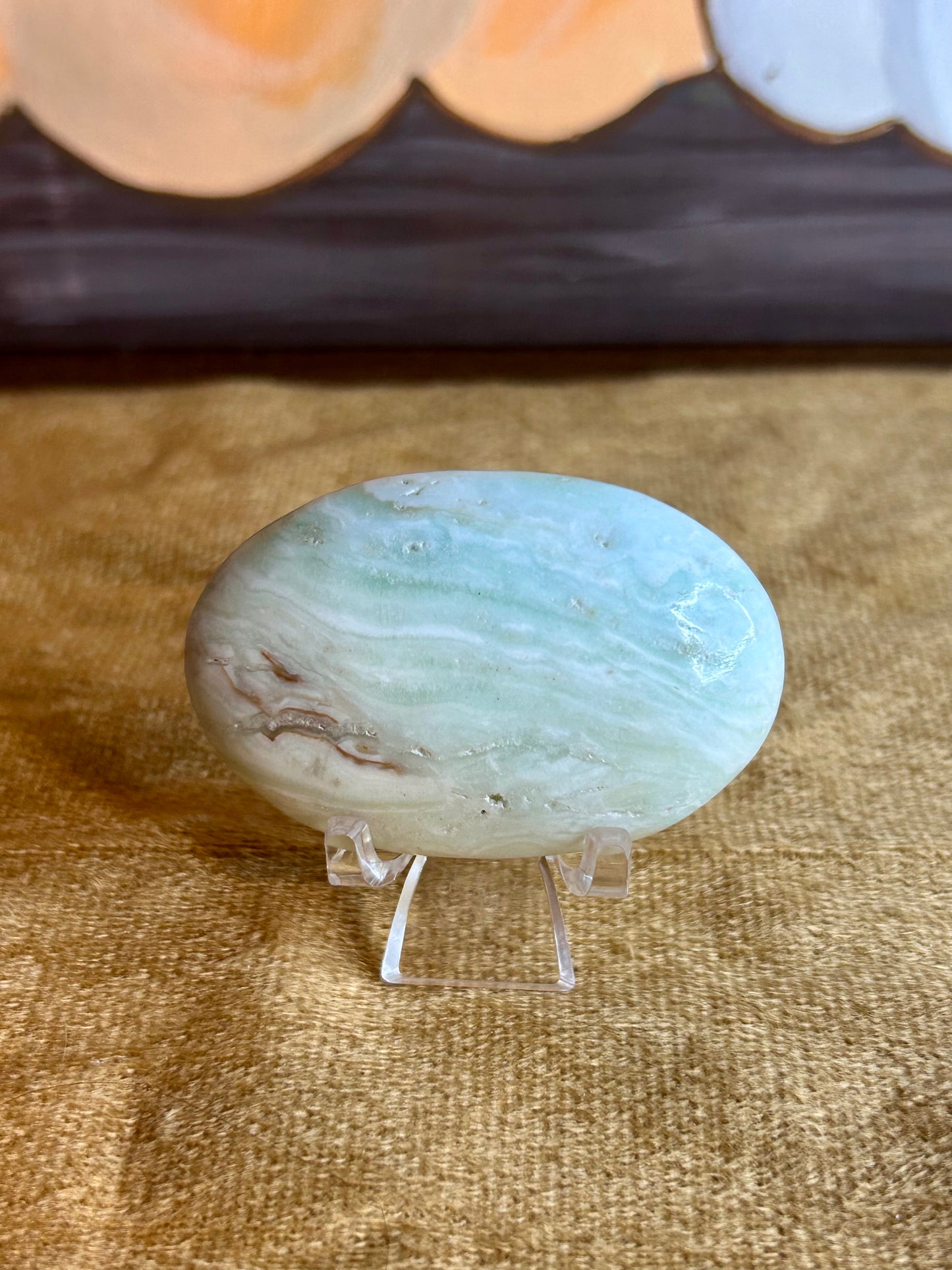Blue Aragonite Palm Stone