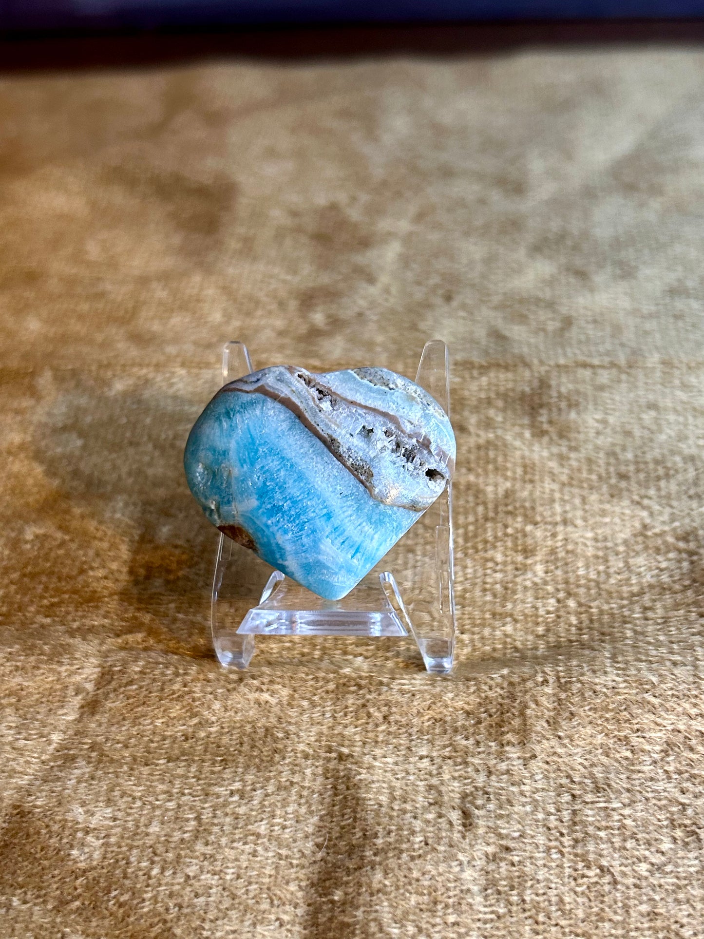 Blue Aragonite Heart, Small