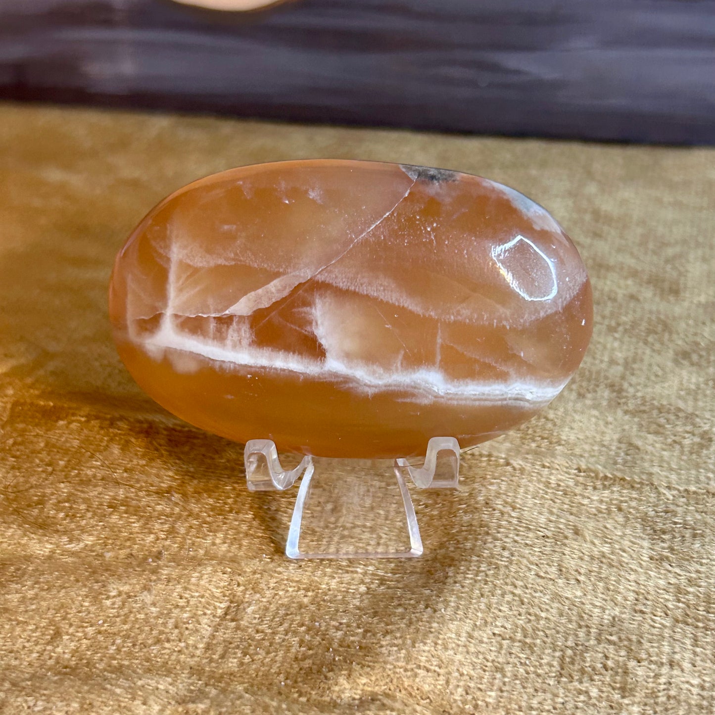 Honey Calcite, Palm Stone