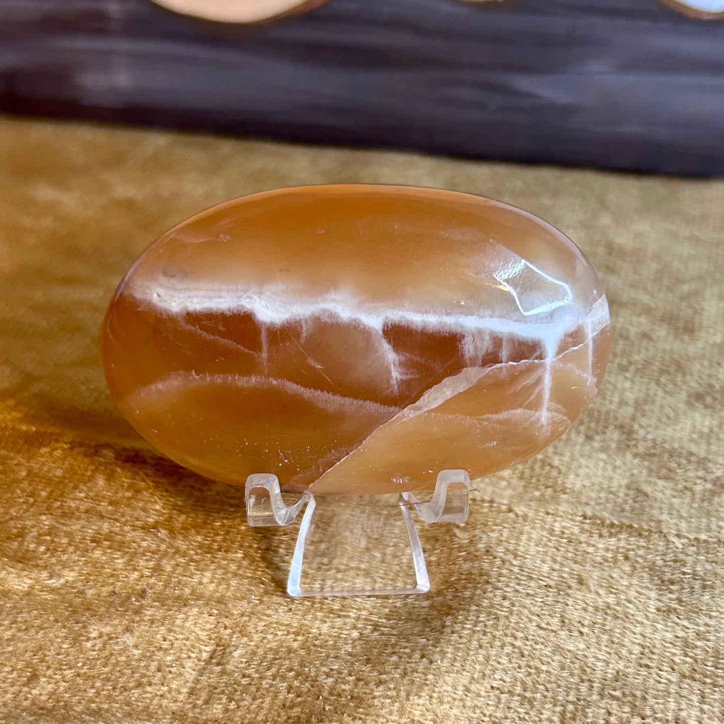 Honey Calcite, Palm Stone