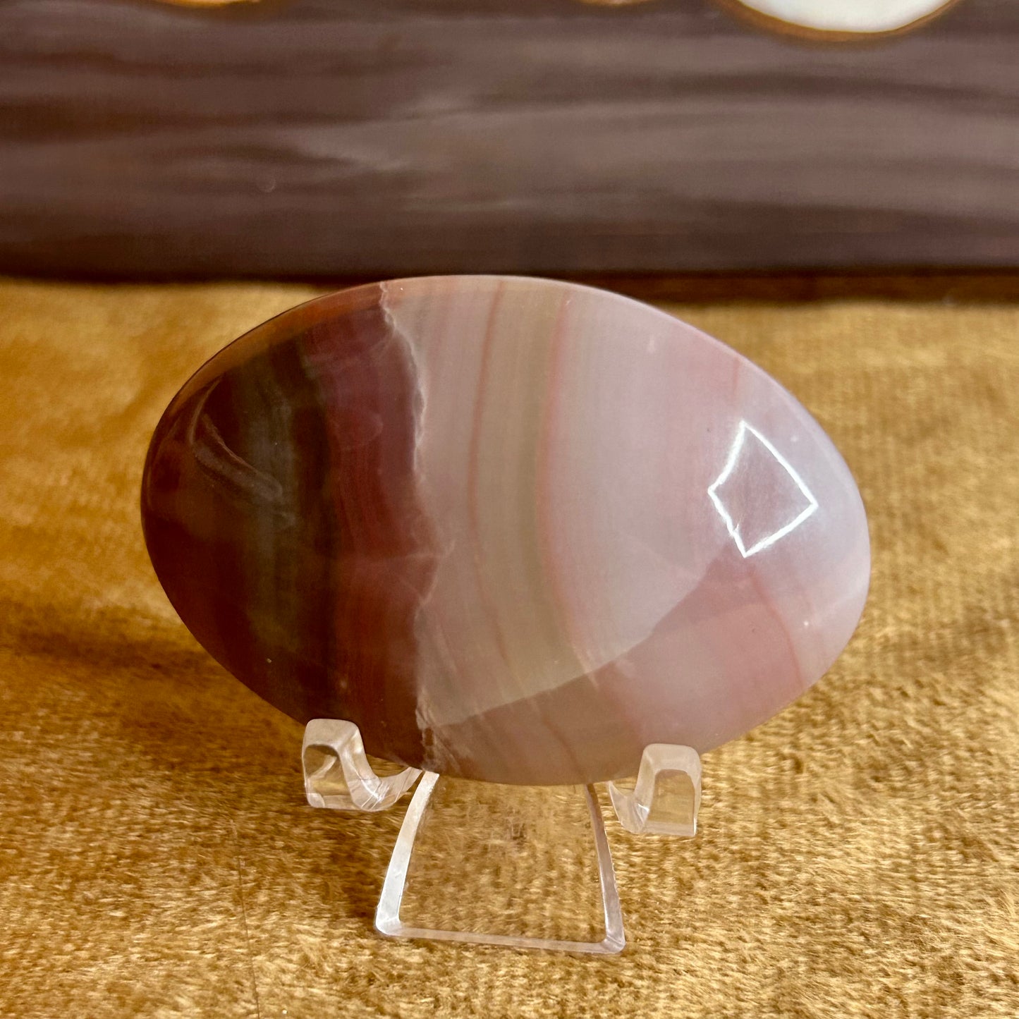 Flower Agate Palm Stone