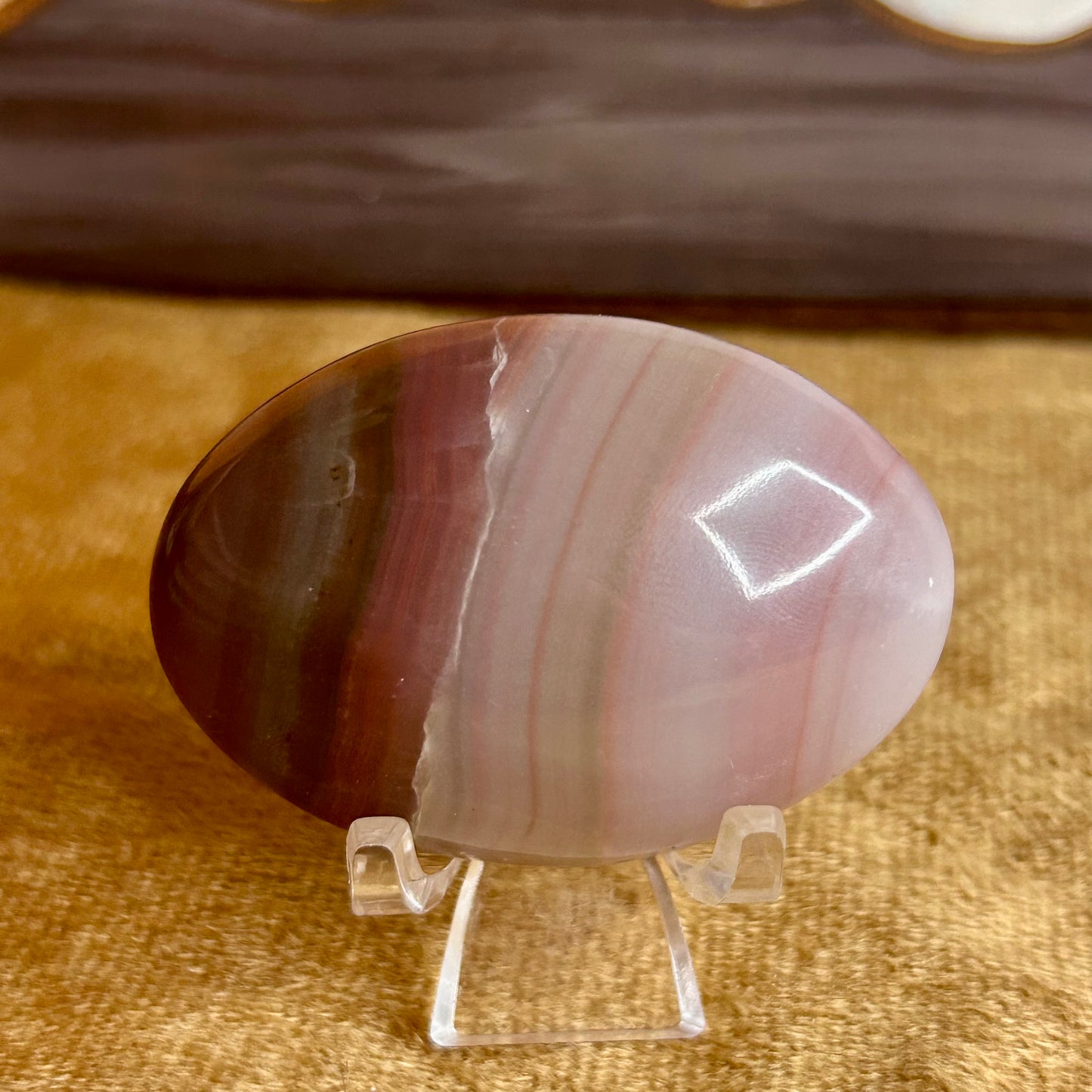 Flower Agate Palm Stone