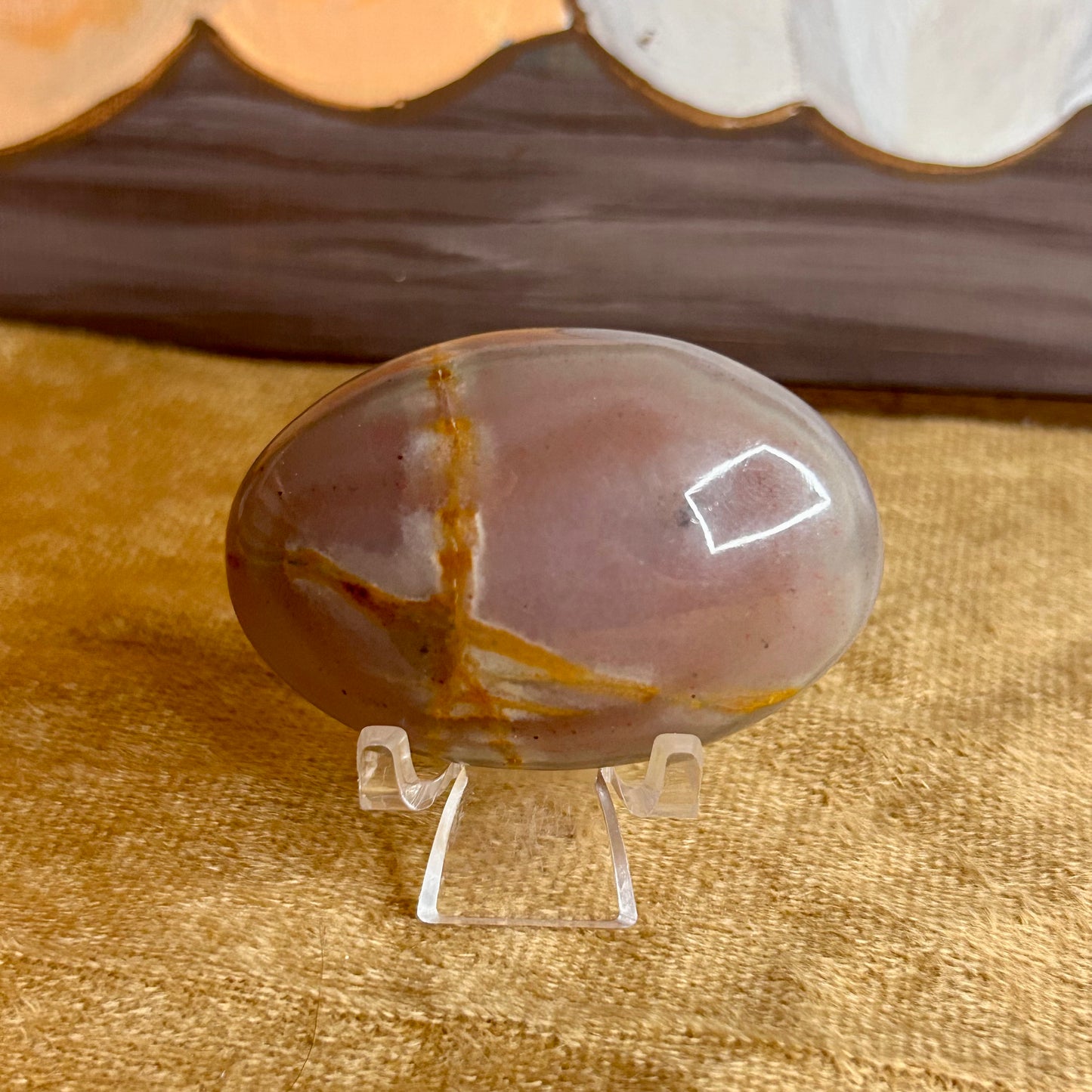 Flower Agate Palm Stone
